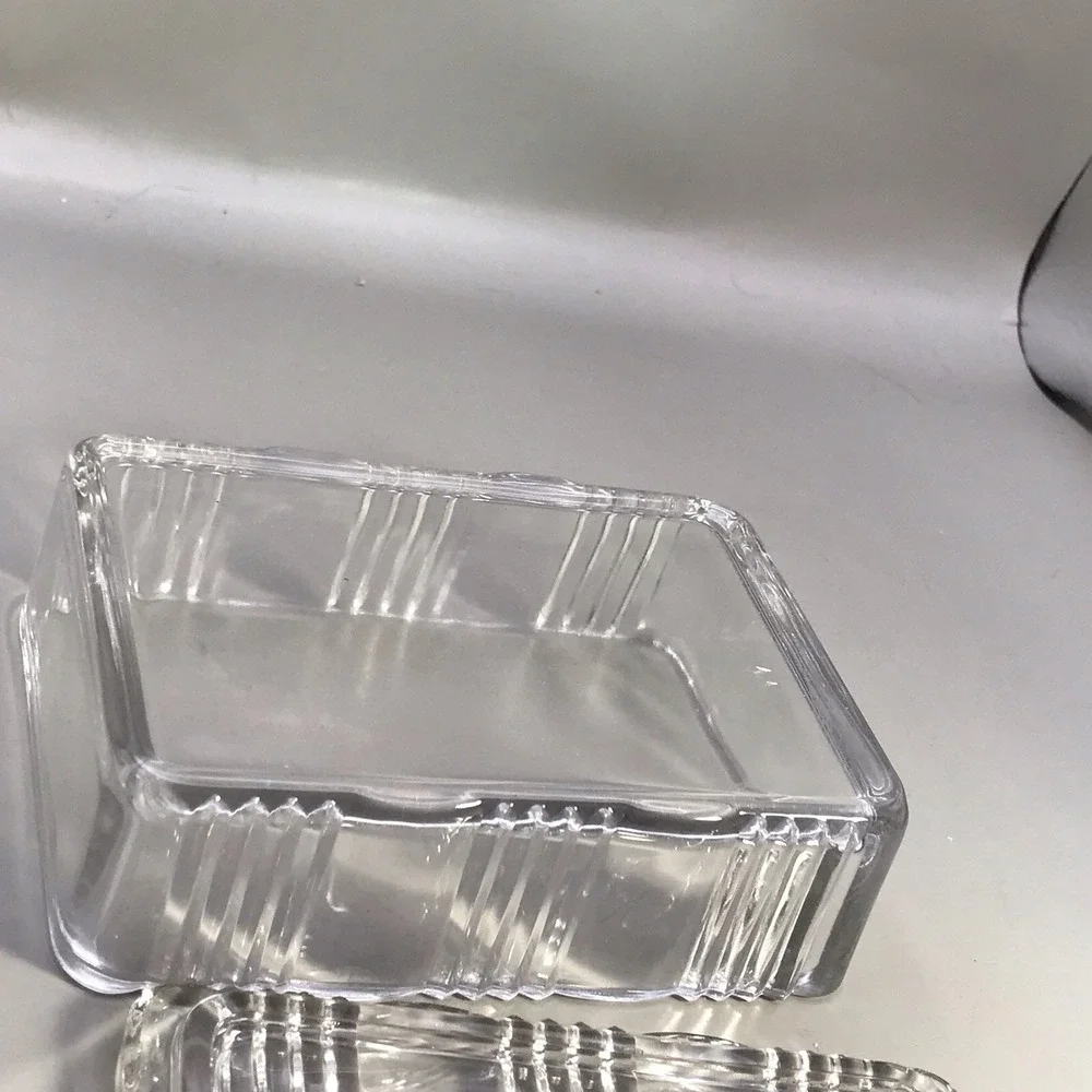 Glass Casket Covered trinket Dish Box‎